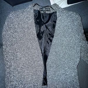 Topshop black and white tight fit blazer